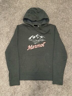 Marmot Men's Dark Gray Mountain Graphic Hoodie